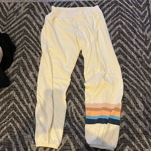 Light yellow sundry striped joggers